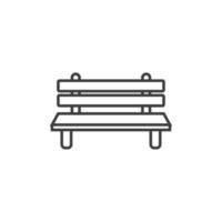 Vector sign of the bench symbol is isolated on a white background. bench icon color editable.