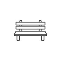 Vector sign of the bench symbol is isolated on a white background. bench icon color editable.