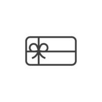 el signo vectorial del símbolo de la tarjeta de regalo está aislado en un fondo blanco. color del icono de la tarjeta de regalo editable. vector