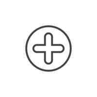 Vector sign of the plus symbol is isolated on a white background. plus icon color editable.