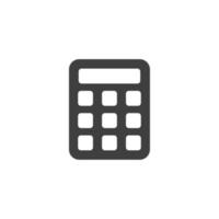 Vector sign of the Calculator symbol is isolated on a white background. Calculator icon color editable.
