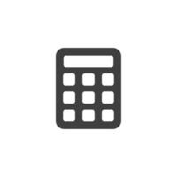 Vector sign of the Calculator symbol is isolated on a white background. Calculator icon color editable.