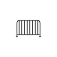 Vector sign of the Fence symbol is isolated on a white background. Fence icon color editable.