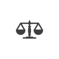 Vector sign of the Law scale symbol is isolated on a white background. Law scale icon color editable.