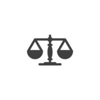 Vector sign of the Law scale symbol is isolated on a white background. Law scale icon color editable.