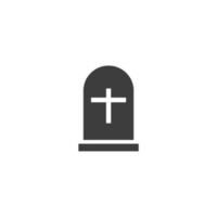 Vector sign of the gravestone symbol is isolated on a white background. gravestone icon color editable.