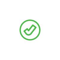 Vector sign of the Green check symbol is isolated on a white background. Green check icon color editable.