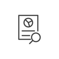 Vector sign of the Document like auditing symbol is isolated on a white background. Document like auditing icon color editable.