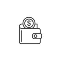 Vector sign of the wallet symbol is isolated on a white background. wallet icon color editable.