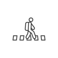 el signo vectorial del símbolo del paso de peatones está aislado en un fondo blanco. color de icono de paso de peatones editable. vector