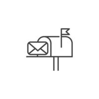 Vector sign of the mail box symbol is isolated on a white background. mail box icon color editable.