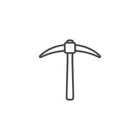 Vector sign of the Pickaxe symbol is isolated on a white background. Pickaxe icon color editable.