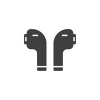 Vector sign of the wireless earphone symbol is isolated on a white background. wireless earphone icon color editable.