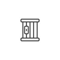 el signo vectorial del símbolo de la prisión está aislado en un fondo blanco. color de icono de prisión editable. vector