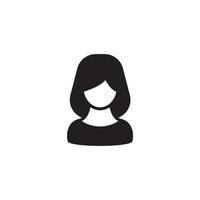 el signo vectorial del símbolo de la mujer está aislado en un fondo blanco. color de icono de mujer editable. vector