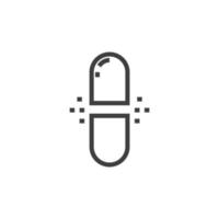 Vector sign of the Pill capsule symbol is isolated on a white background. Pill capsule icon color editable.