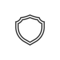 Vector sign of the shield symbol is isolated on a white background. shield icon color editable.