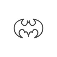 el signo vectorial del símbolo del murciélago está aislado en un fondo blanco. color de icono de murciélago editable. vector