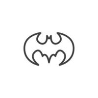 Vector sign of the bat symbol is isolated on a white background. bat icon color editable.