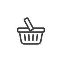 el signo vectorial del símbolo de la cesta de la compra está aislado en un fondo blanco. color del icono de la cesta de la compra editable. vector