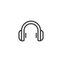 Vector sign of the Headphones symbol is isolated on a white background. Headphones icon color editable.