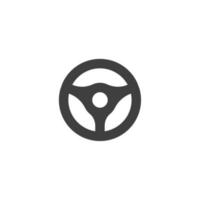 Vector sign of the Car steering wheel symbol is isolated on a white background. Car steering wheel icon color editable.