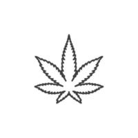 el signo vectorial del símbolo de la hoja de marihuana de cannabis está aislado en un fondo blanco. color de icono de hoja de marihuana de cannabis editable. vector