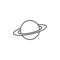 el signo vectorial del símbolo del planeta Saturno está aislado en un fondo blanco. color del icono del planeta saturno editable. vector