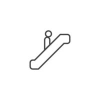 Vector sign of the Man on stairs going up symbol is isolated on a white background. Man on stairs going up icon color editable.