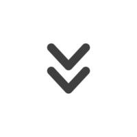 Vector sign of the down arrow symbol is isolated on a white background. down arrow icon color editable.