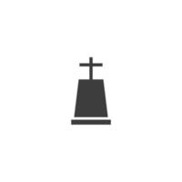 Vector sign of the gravestone symbol is isolated on a white background. gravestone icon color editable.