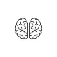 el signo vectorial del símbolo del cerebro está aislado en un fondo blanco. color del icono del cerebro editable. vector