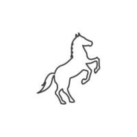 el signo vectorial del símbolo del caballo está aislado en un fondo blanco. color de icono de caballo editable. vector