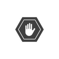 Vector sign of the Hand blocking symbol is isolated on a white background. Hand blocking icon color editable.