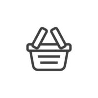 Vector sign of the Shopping Basket symbol is isolated on a white background. Shopping Basket icon color editable.