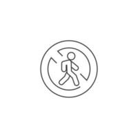Vector sign of the walk symbol is isolated on a white background. walk icon color editable.