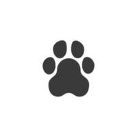 Vector sign of the paw print symbol is isolated on a white background. paw print icon color editable.