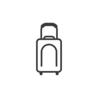 el signo vectorial del símbolo de la bolsa de viaje está aislado en un fondo blanco. color del icono de la bolsa de viaje editable. vector