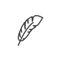 Vector sign of the feather symbol is isolated on a white background. feather icon color editable.