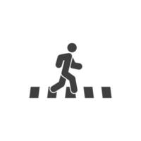 Vector sign of the Pedestrian crosswalk symbol is isolated on a white background. Pedestrian crosswalk icon color editable.
