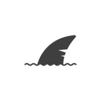 Vector sign of the shark fin symbol is isolated on a white background. shark fin icon color editable.