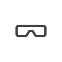 el signo vectorial del símbolo de las gafas está aislado en un fondo blanco. color de icono de gafas editable. vector