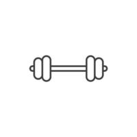 Vector sign of the Barbell  Dumbell Gym symbol is isolated on a white background. Barbell  Dumbell Gym icon color editable.