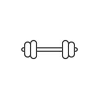 Vector sign of the Barbell  Dumbell Gym symbol is isolated on a white background. Barbell  Dumbell Gym icon color editable.