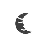 el signo vectorial del símbolo de la luna está aislado en un fondo blanco. color del icono de la luna editable. vector