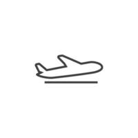 Vector sign of the plane symbol is isolated on a white background. plane icon color editable.