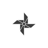 Vector sign of the pinwheel symbol is isolated on a white background. pinwheel icon color editable.
