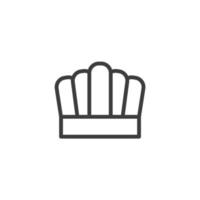Vector sign of the Chef Hat symbol is isolated on a white background. Chef Hat icon color editable.