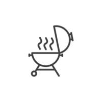 el signo vectorial del símbolo de la parrilla de barbacoa está aislado en un fondo blanco. color de icono de parrilla de barbacoa editable. vector