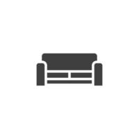 el signo vectorial del símbolo de los muebles del sofá está aislado en un fondo blanco. color de icono de muebles de sofá editable. vector